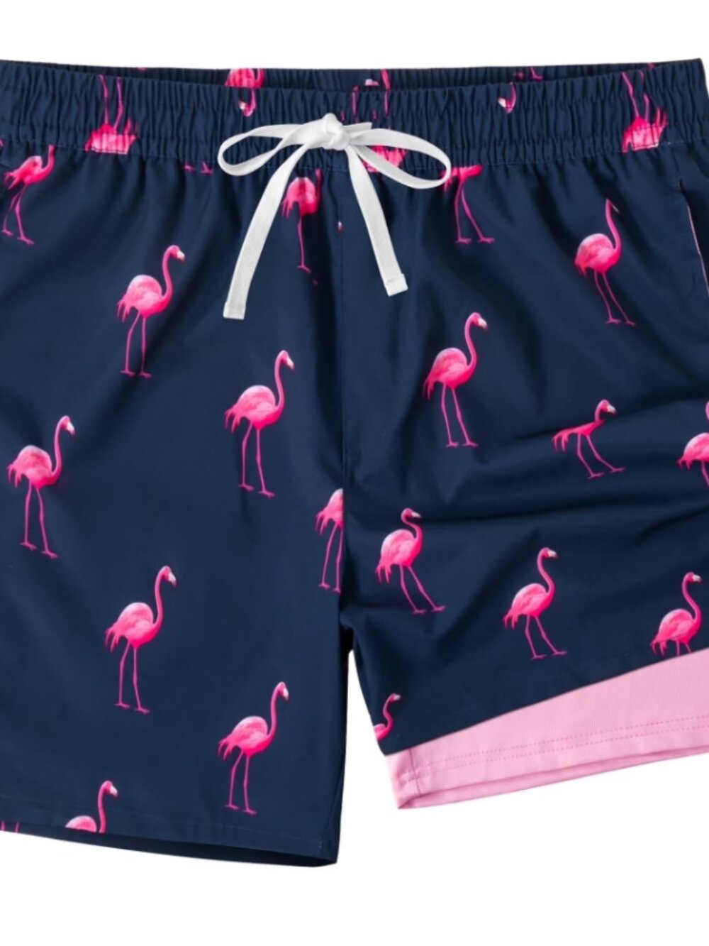 Men's S-2XL Flamingo Swim Trunks Mesh Lining Quick Dry With Pockets Beach Shorts